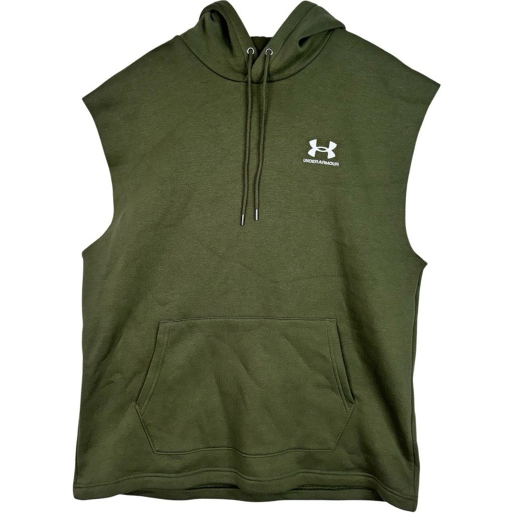 Under Armour Icon Fleece Sleeveless Hoodie Mens XL Green Workout Gym 1389344